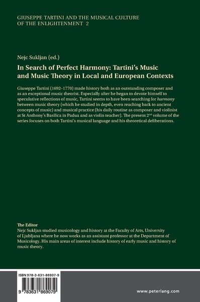 Produktbild: In Search of Perfect Harmony: Tartini&rsquo;s Music and Music Theory in Local and European Contexts