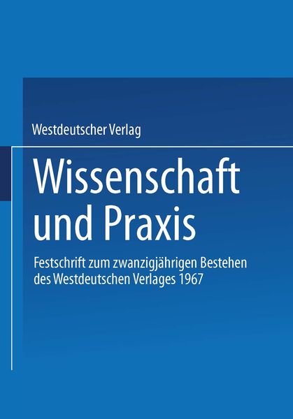 Produktbild: Wissenschaft und Praxis