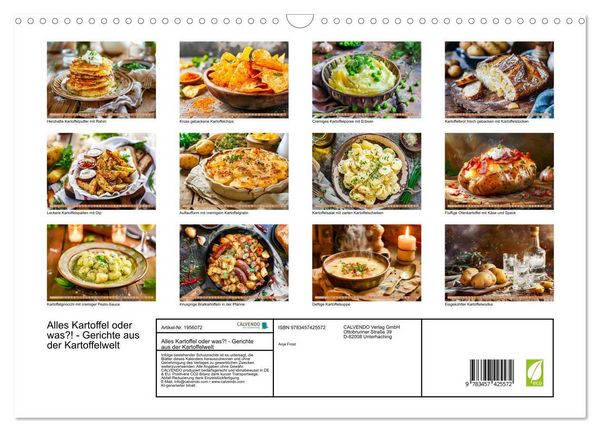 Produktbild: Alles Kartoffel oder was?! - Gerichte aus der Kartoffelwelt (Wandkalender 2026 DIN A3 quer), CALVENDO Monatskalender