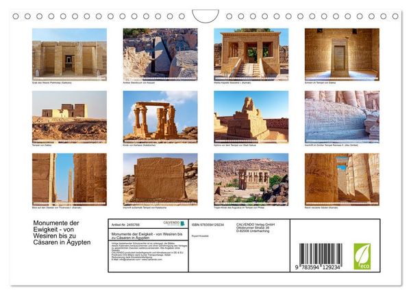 Produktbild: Monumente der Ewigkeit - von Wesiren bis zu C&auml;saren in &Auml;gypten (Wandkalender 2027 DIN A4 quer), CALVENDO Monatskalender