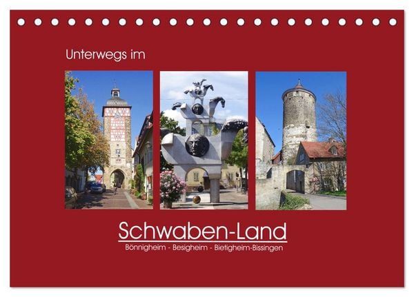 Produktbild: Unterwegs im Schwaben-Land (Tischkalender 2026 DIN A5 quer), CALVENDO Monatskalender