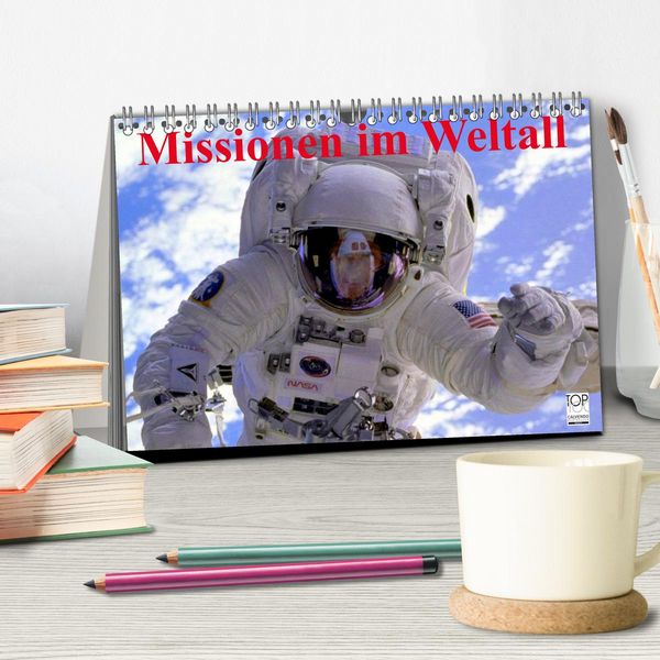 Produktbild: Missionen im Weltall (Tischkalender 2026 DIN A5 quer), CALVENDO Monatskalender