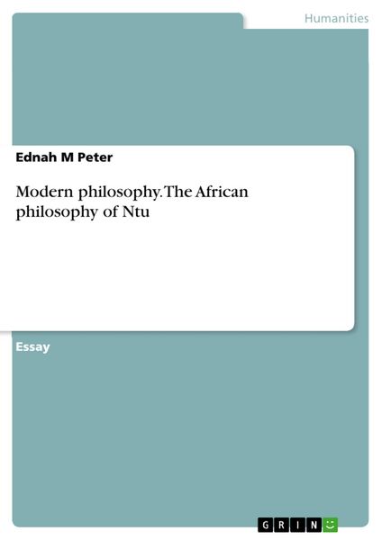 Produktbild: Modern philosophy. The African philosophy of Ntu