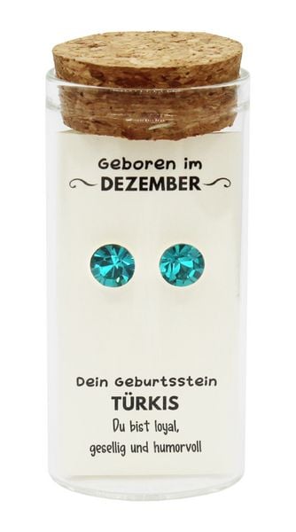 Produktbild: "Dezember" Geburtsstein Ohrstecker im Gl&auml;schen