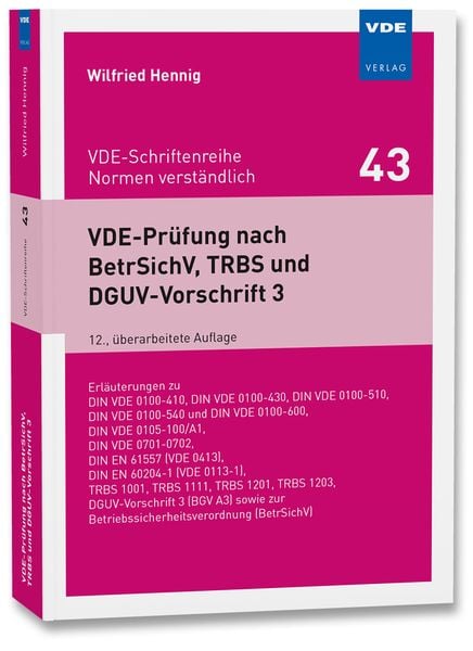 Produktbild: VDE-Prüfung nach BetrSichV, TRBS und DGUV-Vorschrift 3