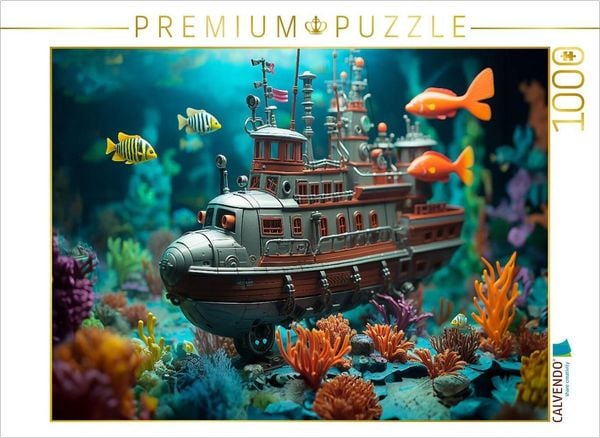 Produktbild: CALVENDO Puzzle Drolliges U-boot - Spielzeug unter Wasser | 1000 Teile Lege-Gr&ouml;&szlig;e 64x48cm Foto-Puzzle f&uuml;r gl&uuml;ckliche Stunden