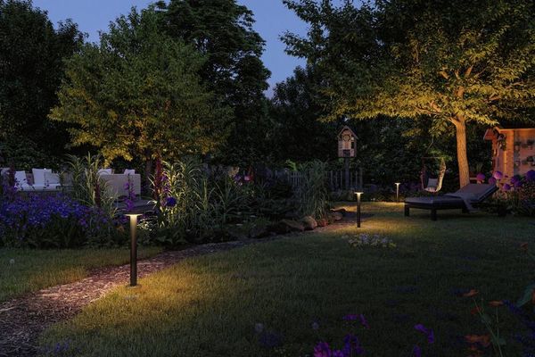 Produktbild: Paulmann P+S Poller Plate IP44 2200K 94723 Beleuchtungssystem Plug & Shine LED-Gartenstrahler LED 7 W Gold Anthrazit
