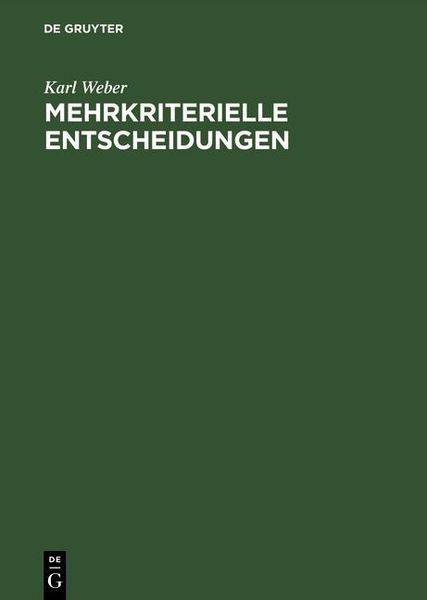Produktbild: Mehrkriterielle Entscheidungen