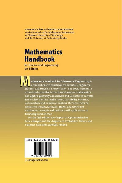 Produktbild: Mathematics Handbook for Science and Engineering