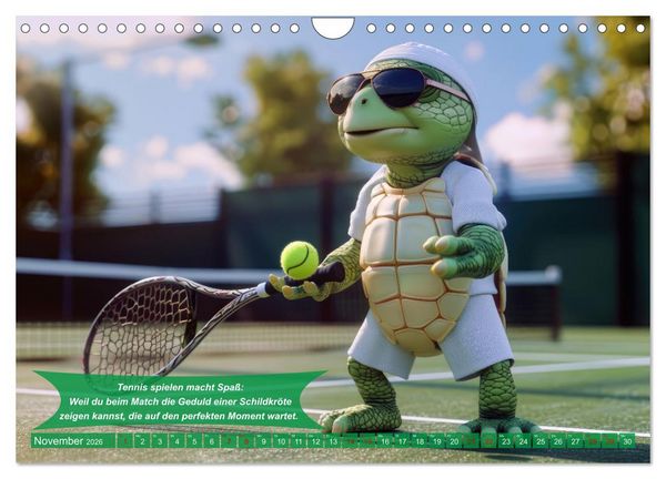 Produktbild: Der tierisch lustige Tennis-Kalender (Wandkalender 2026 DIN A4 quer), CALVENDO Monatskalender