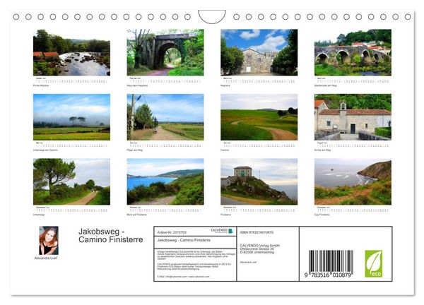 Produktbild: Jakobsweg - Camino Finisterre (Wandkalender 2026 DIN A4 quer), CALVENDO Monatskalender
