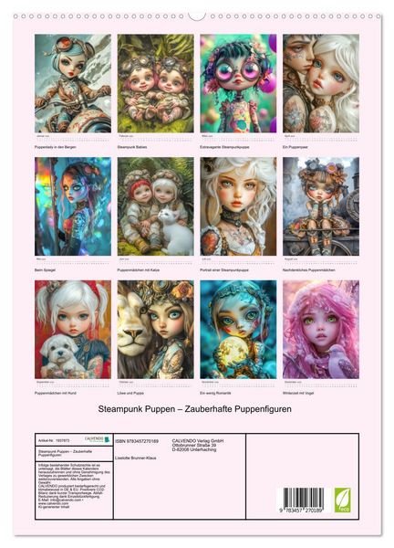 Produktbild: Steampunk Puppen &ndash; Zauberhafte Puppenfiguren (hochwertiger Premium Wandkalender 2026 DIN A2 hoch), Kunstdruck in Hochglanz