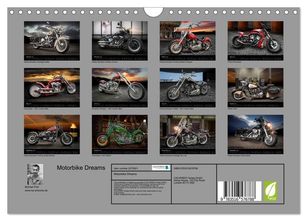 Produktbild: Motorbike Dreams (Wall Calendar 2026 DIN A4 landscape), CALVENDO 12 Month Wall Calendar