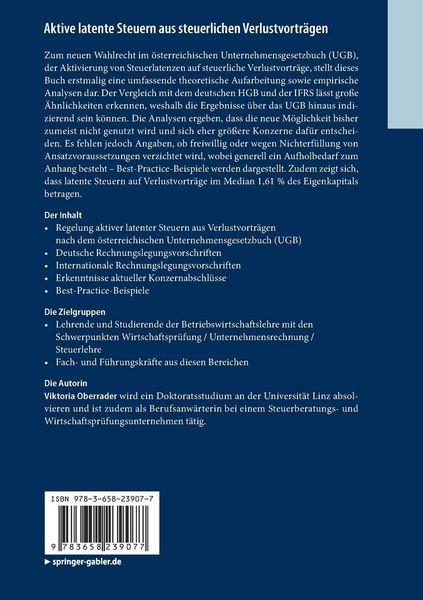 Produktbild: Aktive latente Steuern aus steuerlichen Verlustvorträgen