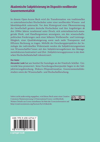 Produktbild: Akademische Subjektivierung im Dispositiv neoliberaler Gouvernementalit&auml;t