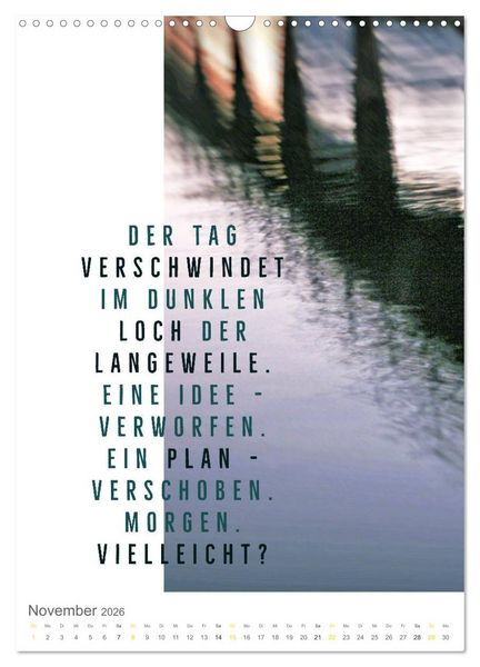 Produktbild: Tagesfarben - Poesie in Wort und Bild (Wandkalender 2026 DIN A3 hoch), CALVENDO Monatskalender