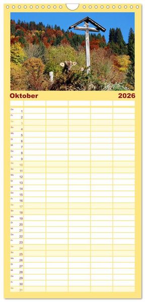 Produktbild: Familienplaner 2026 - LANDLEBEN mit 5 Spalten (Wandkalender, 21 x 45 cm) CALVENDO