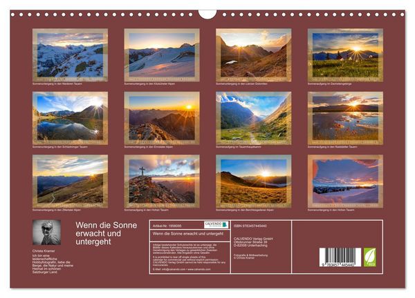 Produktbild: Wenn die Sonne erwacht und untergeht (Wandkalender 2026 DIN A3 quer), CALVENDO Monatskalender