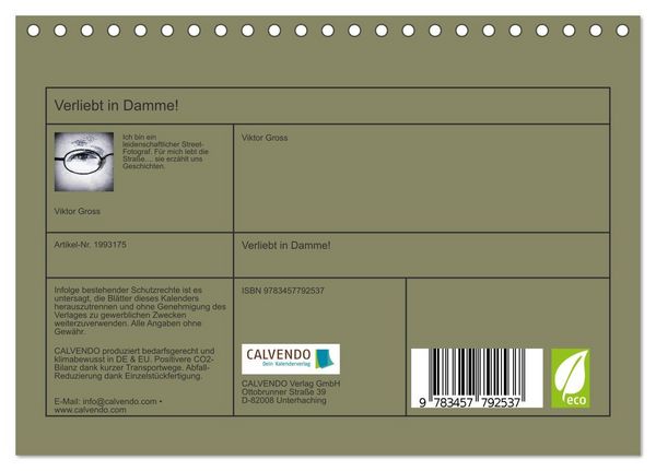 Produktbild: Verliebt in Damme! (Tischkalender 2026 DIN A5 quer), CALVENDO Monatskalender
