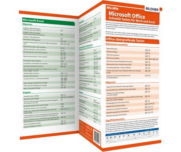Microsoft-Office - Schnelle Tasten für Word und Excel, Taschenbuch von Inge Baumeister , Christian Bildner, Bildner Verlag, 9783832800697
