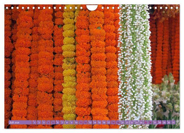 Produktbild: Asien - Farbenfrohe Blumenketten (Wandkalender 2026 DIN A4 quer), CALVENDO Monatskalender