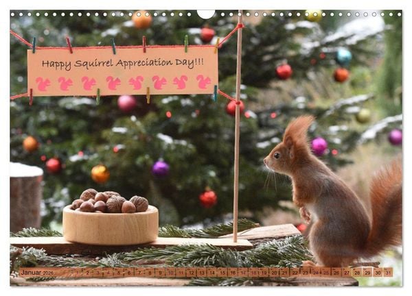 Produktbild: Neuer Spa&szlig; mit Eichh&ouml;rnchen-Kindern (Wandkalender 2026 DIN A3 quer), CALVENDO Monatskalender