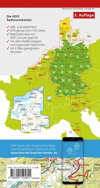 Produktbild: BVA ADFC Radtourenkarte D&auml;nemark, J&uuml;tland Nord/Denmark, Jutland North 1:150.000