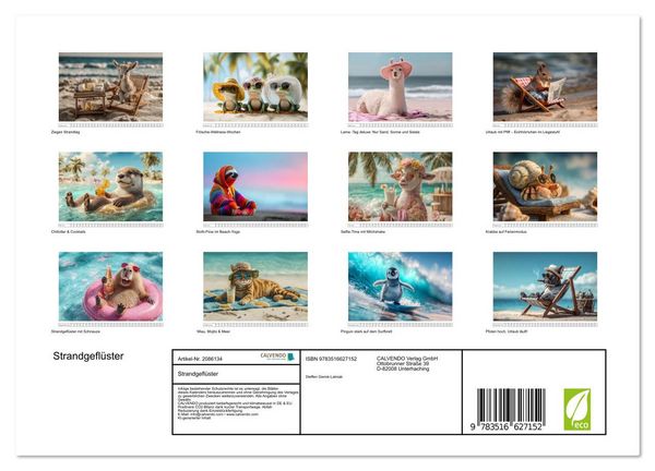 Produktbild: Strandgefl&uuml;ster (Wandkalender 2026 DIN A4 quer), CALVENDO Monatskalender