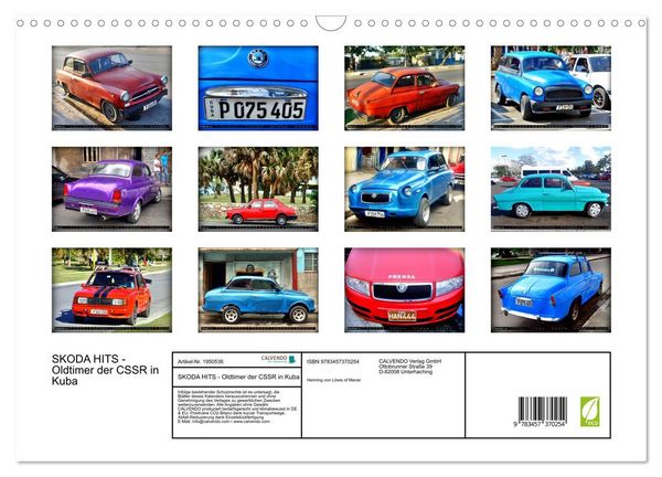 Produktbild: SKODA HITS - Oldtimer der CSSR in Kuba (Wandkalender 2026 DIN A3 quer), CALVENDO Monatskalender