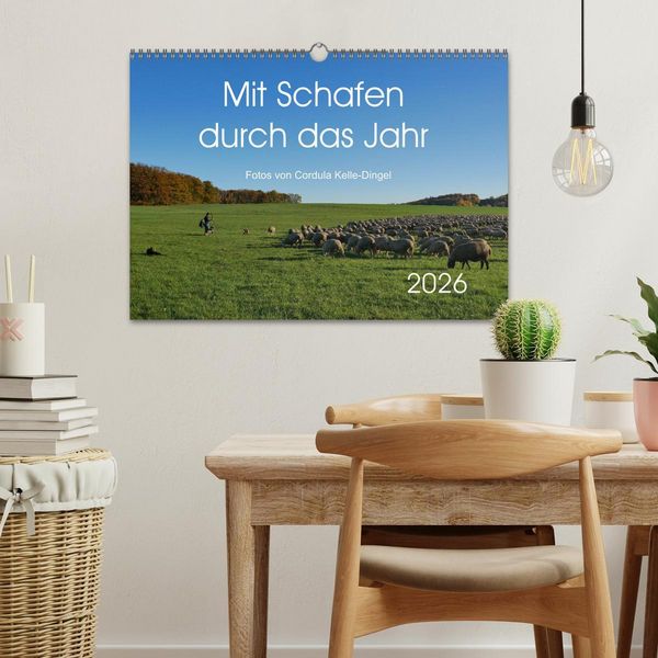 Produktbild: Mit Schafen durch das Jahr (Wandkalender 2026 DIN A3 quer), CALVENDO Monatskalender