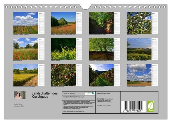 Produktbild: Landschaften des Kraichgaus (Wandkalender 2026 DIN A4 quer), CALVENDO Monatskalender