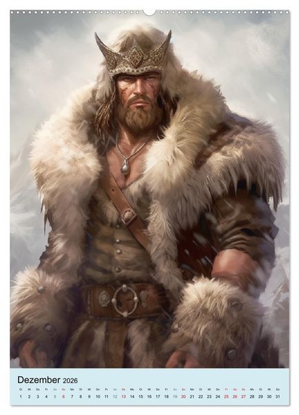 Produktbild: Fantasy Krieger. B&auml;renk&auml;mpfer aus dem Norden (hochwertiger Premium Wandkalender 2026 DIN A2 hoch), Kunstdruck in Hochglanz