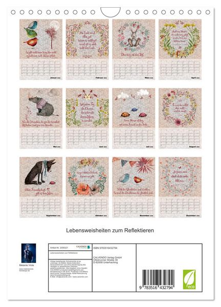 Produktbild: Lebensweisheiten zum Reflektieren (Wandkalender 2026 DIN A4 hoch), CALVENDO Monatskalender