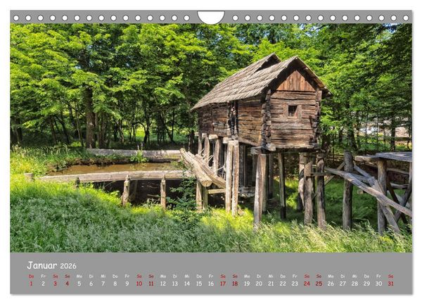 Produktbild: Historische M&uuml;hlen - R&auml;der und Fl&uuml;gel der Vergangenheit (Wandkalender 2026 DIN A4 quer), CALVENDO Monatskalender
