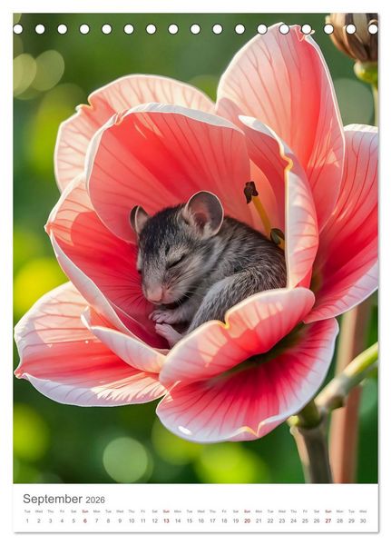 Produktbild: Forest babies asleep in flowers (Desk Calendar 2026 DIN A5 portrait), CALVENDO 12 Month DeskCalendar