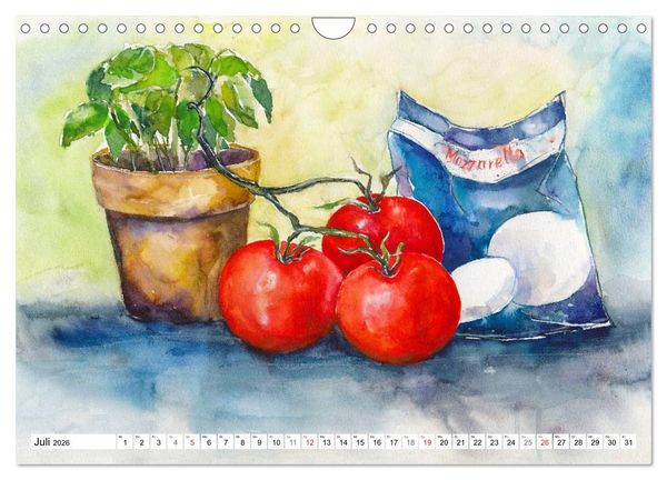 Produktbild: Stillleben Aquarelle (Wandkalender 2026 DIN A4 quer), CALVENDO Monatskalender