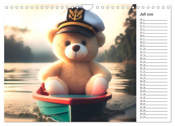 Produktbild: Teddys - Die Jahresreise der KI-Teddyb&auml;ren (Wandkalender 2026 DIN A4 quer), CALVENDO Monatskalender