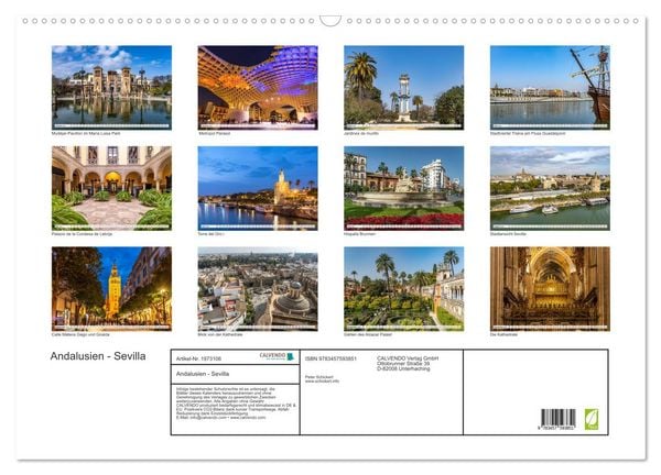 Produktbild: Andalusien - Sevilla (Wandkalender 2026 DIN A2 quer), CALVENDO Monatskalender