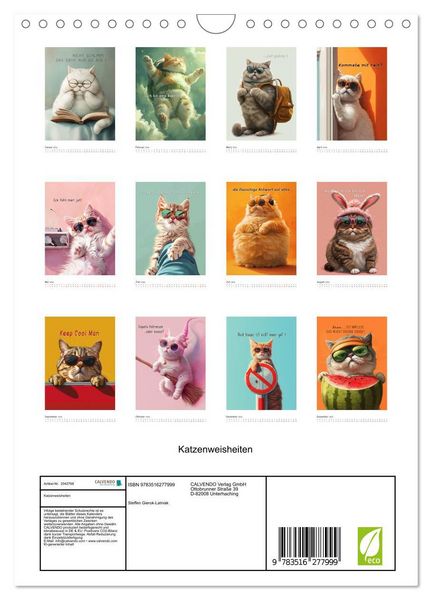 Produktbild: Katzenweisheiten (Wandkalender 2026 DIN A4 hoch), CALVENDO Monatskalender