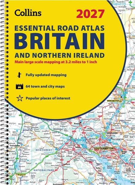Produktbild: Collins Essential Road Atlas Britain and Northern Ireland 2027 (A4 Spiral)