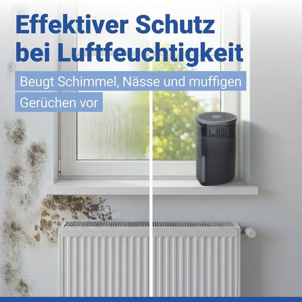 Produktbild: Raumentfeuchter Mod. Drop Schwarz 1000 g, 2er Set, f&uuml;r R&auml;ume bis ca. 80 m&sup3;