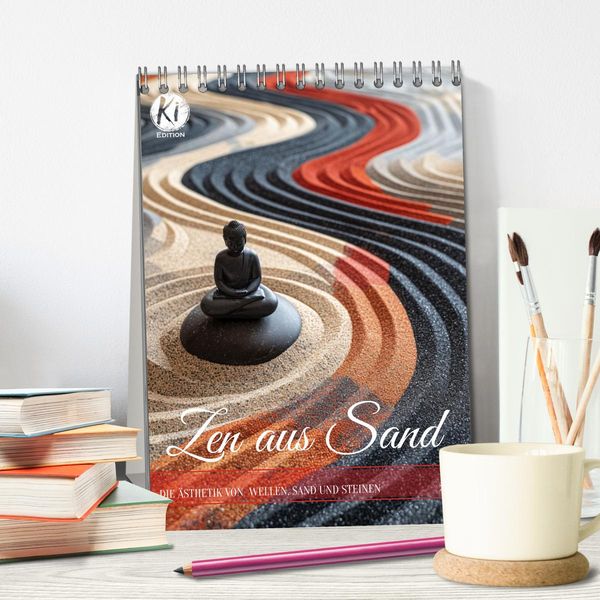 Produktbild: Zen aus Sand (Tischkalender 2026 DIN A5 hoch), CALVENDO Monatskalender