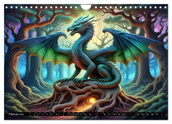 Produktbild: Drachen - Mystische Wesen (Wandkalender 2026 DIN A4 quer), CALVENDO Monatskalender