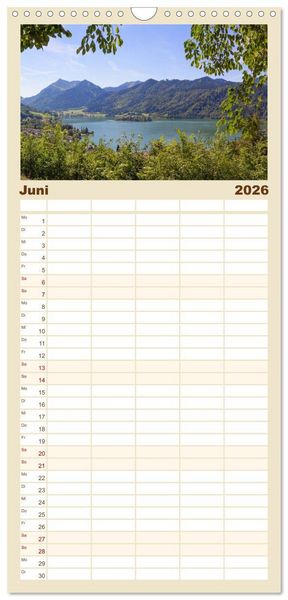 Produktbild: Familienplaner 2026 - Schliersee-Idylle mit 5 Spalten (Wandkalender, 21 x 45 cm) CALVENDO