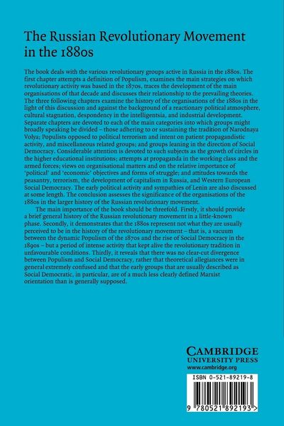 Produktbild: The Russian Revolutionary Movement in the 1880s
