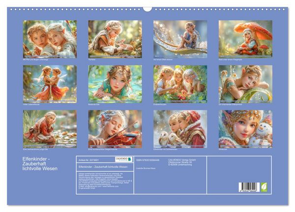 Produktbild: Elfenkinder - Zauberhaft lichtvolle Wesen (Wandkalender 2026 DIN A2 quer), CALVENDO Monatskalender