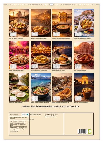 Produktbild: Indien - Eine Schlemmerreise durchs Land der Gew&uuml;rze (Wandkalender 2027 DIN A2 hoch), CALVENDO Monatskalender