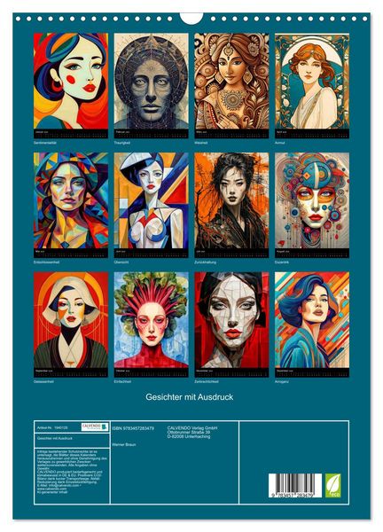 Produktbild: Gesichter mit Ausdruck (Wandkalender 2026 DIN A3 hoch), CALVENDO Monatskalender