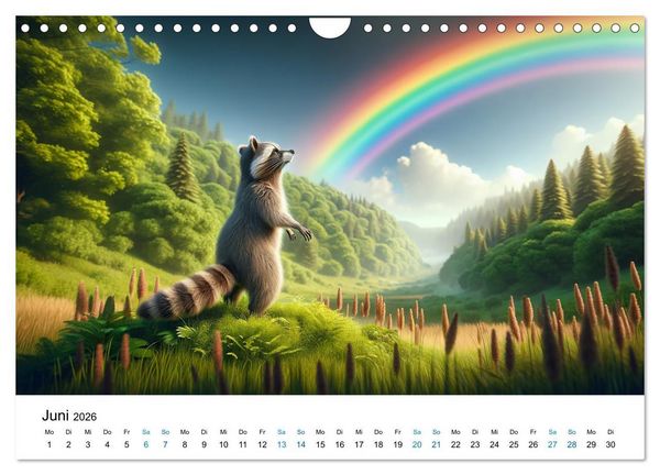 Produktbild: Lustige Waschb&auml;ren (Wandkalender 2026 DIN A4 quer), CALVENDO Monatskalender