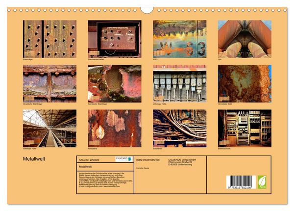 Produktbild: Metallwelt (Wandkalender 2027 DIN A3 quer), CALVENDO Monatskalender